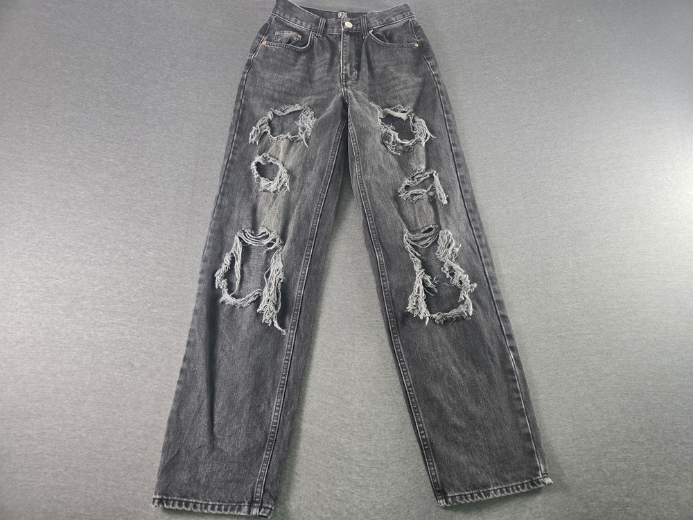 BDG Jeans Womens 26 Gray High Rise Baggy Wide Leg Distressed Denim Pants